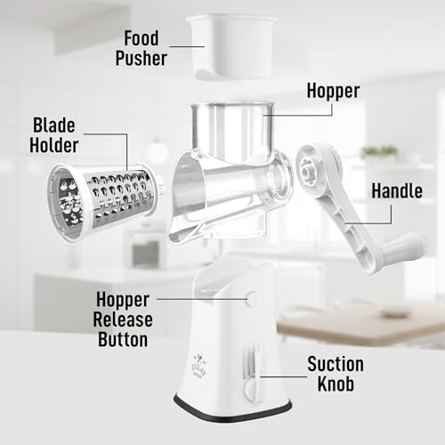 Rotary Cheese Grater Hand Crank, Vegetable Shredder - White - color: 07 - White