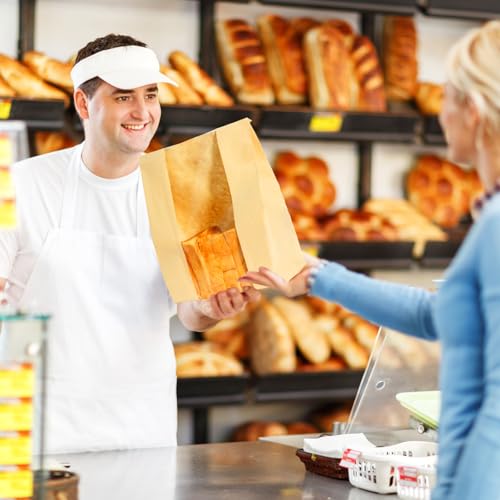 WIKDAY Bread Bags for Homemade Bread 50PCS Sourdough Bakery Bag with Window - size: Large Size (8.3" x 3.5" x 13.7") with Stickers A