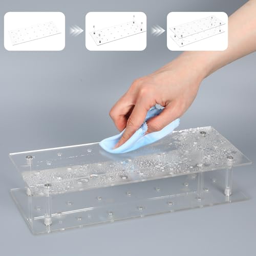2 Pcs Clear Acrylic Cake Pop Stand, 21 Holes 2 Tier Square Lollipop Holder for Birthday, Wedding, Party, Candy Display