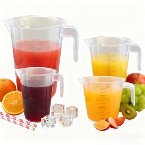 Multi-Purpose Measuring Cup Set - 1/2 Cup BPA-Free Unbreakable Plastic - Stackable Dishwasher Safe - Liquid/Solid Measurement - Kitchen Essential