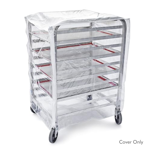 New Star Foodservice Commercial-Grade Clear Plastic Sheet Pan/Bun Pan Rack Cover, 10-Tier, 28" L x 23" W x 33" H (Pack of 12) - size: 28" x 23" x 33", 10-Tier, Single (Pack of 12)