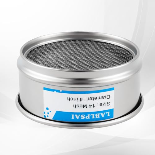 14 Mesh Lab Sieves 4" Diameter 304 Stainless Steel Wire Cloth Test Sieve for Industrial Laboratory Home - size: 14 mesh