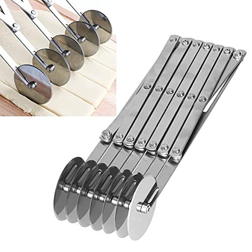 Yosoo Health Gear Pastry Cutter Wheels Dough Roller Divider, and Handle, Foldable Adjustable Pastry Knife Baking Roller