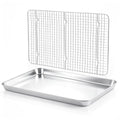 E-far Large Baking Sheet with Wire Rack, 20" x 14" (1 Pan +1 Cooling Rack) - size: 20"x14"