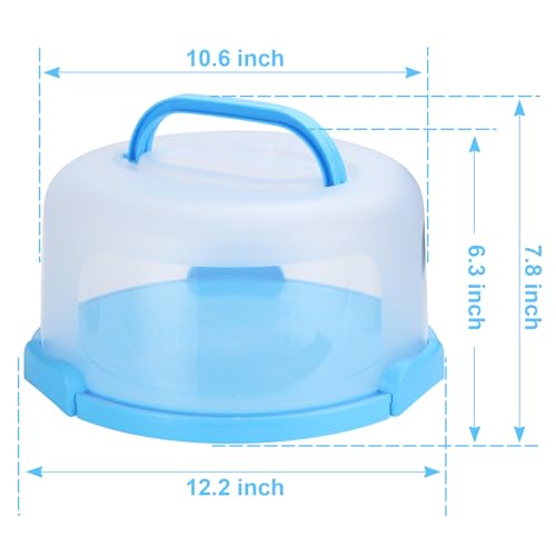 Cake Carrier with Lid and Handle,Fit 10” Cake Stand Cake Holder Container - color: Blue