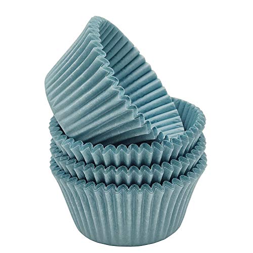 Premium Blue Greaseproof Cupcake Liners Muffin Paper Baking Cups Standard Sized, 100-Count - color: Blue