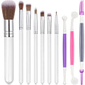 Patelai 10 Pcs Food Safe Paint Brushes Fondant Tools Cake Painting,White - color: White