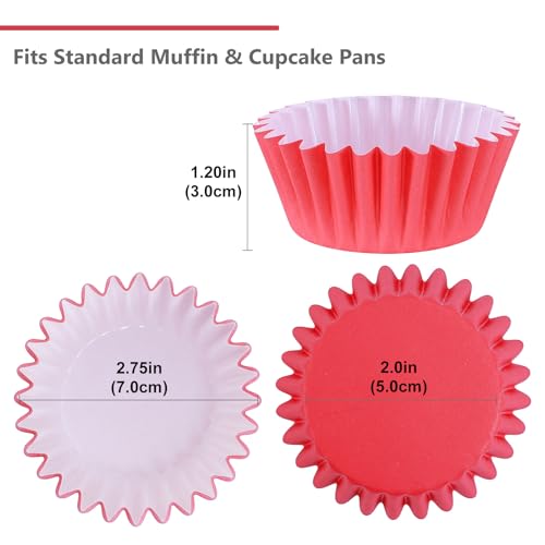 Caperci Heavy Duty Red Cupcake Liners Standard Muffin Baking Cups 150pcs - color: Red