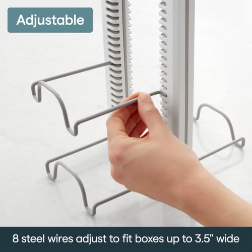 YouCopia WrapStand, Adjustable Kitchen Wrap, Foil and Bag Box Organizer for Kitchen Cabinet and Pantry Storage, White