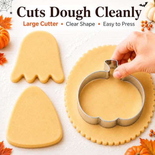 Large 4-Inch Halloween Cookie Cutters, 3-Piece Stainless Steel Set - style: Halloween