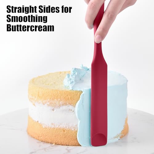 Doosu Silicone Jar Scraper Spatula Long Handle for Peanut Butter (Red) - color: Red, size: 9.7in (jar spatula)