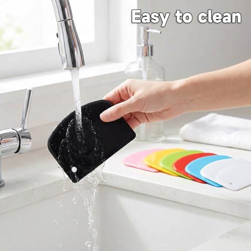 7PCS Dough Scraper, Plastic Bench Scraper