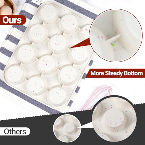 CAKETIME Silicone Muffin Pan, Cupcake Pan 12 Cups Regular Size Muffin Tin Non Stick Muffin Pan for Baking Banana Muffin, Cupcake, Egg Muffin 2 Pack Confetti - size: 2pcs:Regular 12-Cup