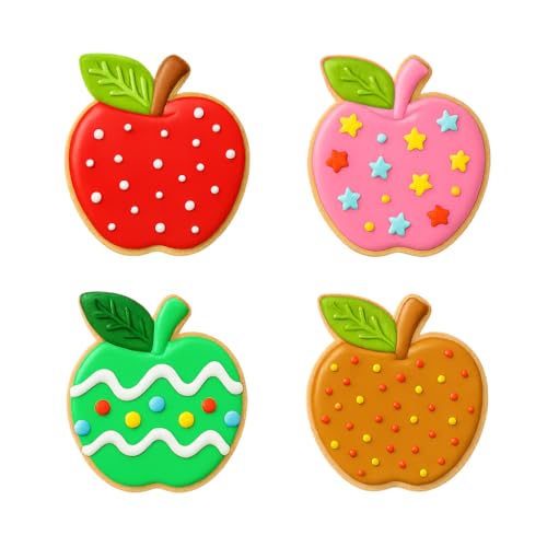 Mighty Gadget Apple Cookie Cutter & Stamp - 4x3.5" Crisp Design for Fall Baking (Random Color)
