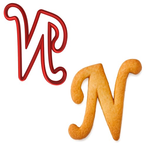 Mighty Gadget Fancy Cursive Letter A to Z Cookie Cutter - 4" Tall Alphabet Baking Mold (Random Color) (N) - color: N