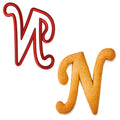 Mighty Gadget Fancy Cursive Letter A to Z Cookie Cutter - 4" Tall Alphabet Baking Mold (Random Color) (N) - color: N
