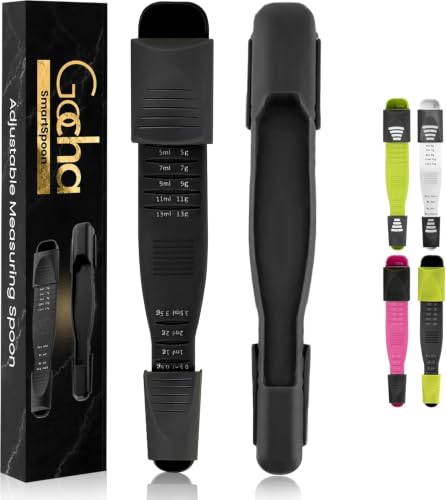 GOCHA Gadgets Adjustable Measuring Spoon, Double Ended, 9-in-1, Black - color: Black