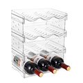 IEEK 4 Pack Stackable Wine and Water Bottle Holder Free-Standing Fridge Wine Bottle Organizers Clear Plastic Water Bottle Holder for Cabinet,Refrigerator,Pantry,Kitchen Countertops,Holds 12 Bottles - size: 4 Tier-Holds 12 Bottles
