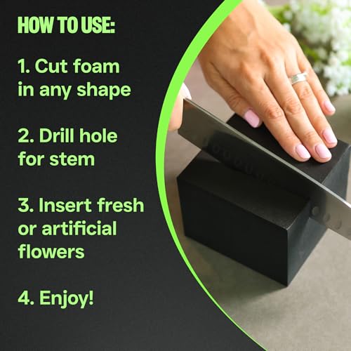 XCEL Floral Foam Blocks - Reusable, Weather Resistant Craft Foam Artificial Flower Arrangements, Faux Florist Foam Planters Florist Supplies (Gray 4" x 4" x 3" - 8 Pack) - color: Gray 4" x 4" x 3" - 8 Pack