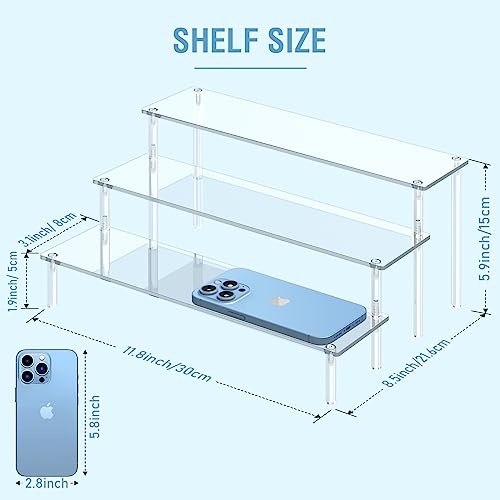 Acrylic Display Risers, 3 Tier Perfume Organizer, Clear Cupcake Stand