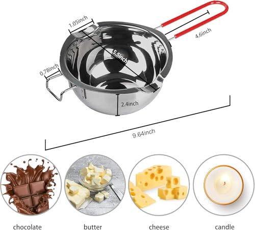 Stainless Steel Double Boiler Melting Pot, Double Boilers for Stove Top - size: 450ML+900ML