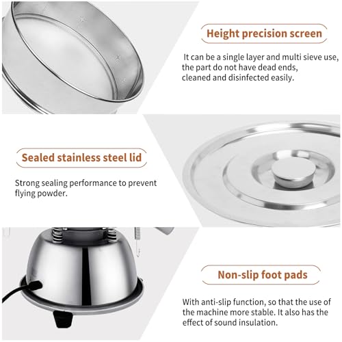 Automatic Sieve Shaker Machine,Vibrating Sifter with 12&80 Screens - size: Sifter Machine(12+80 mesh)