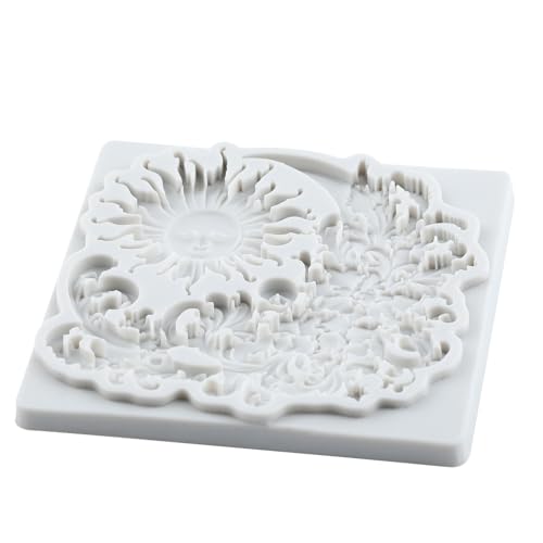 Sun Face Silicone Mold Baroque Curlicues Scroll Lace Fondant Mold - color: Style H
