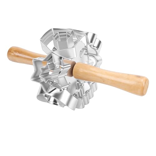 Donut Cutter, 4 Pack Aluminum Alloy and Composite Wood Donut Roller, Professional Baking Tool with Rolling Pin for Baking, Biscuits, Cakes, and Pastries (Style 1) - size: Style 1