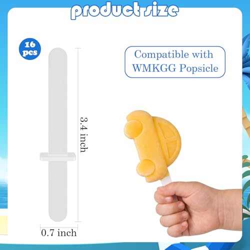 WMKGG 16 PCS Popsicle Plastic Sticks Reusable,Ice Pop Sticks - color: Popsicle Plastic Sticks