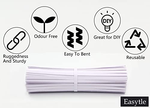 500 Pcs White Paper Twist Ties 5" Reusable Bread Ties Twisty-ties White Twist Ties Bag Ties Wire Ties for Bags Reusable Twist Tie for Party Cello Candy Bread Coffee Bags Cake Pops - size: 500 PCS