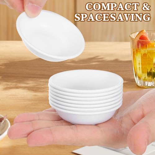 Angoily 20Pcs Unbreakable Dipping Sauce Bowls, White 2 Oz Soy Sauce Dish - color: 20 Pcs