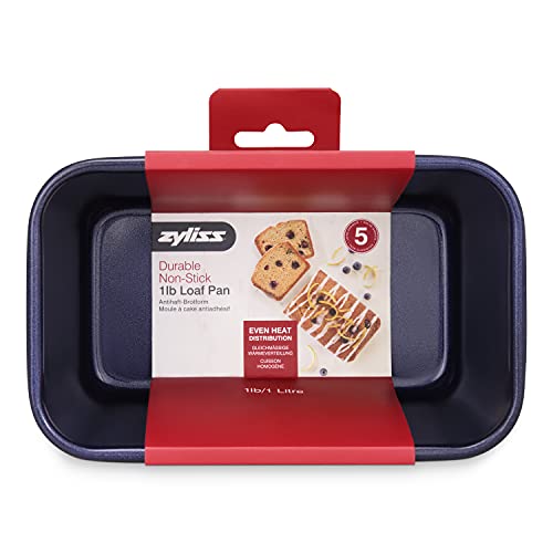 Zyliss E980198 Non-Stick Loaf Tin | 1L/1lb | Carbon Steel | Dark Blue | Bread Tin for Baking/Bakeware | Dishwasher Safe | 5 Year Guarantee - style: Loaf Tin