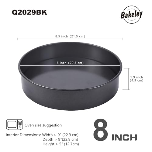 8 Inch Round Cake Pan Removable Bottom Nonstick Carbon Steel for Baking - color: Black, size: 8 inch