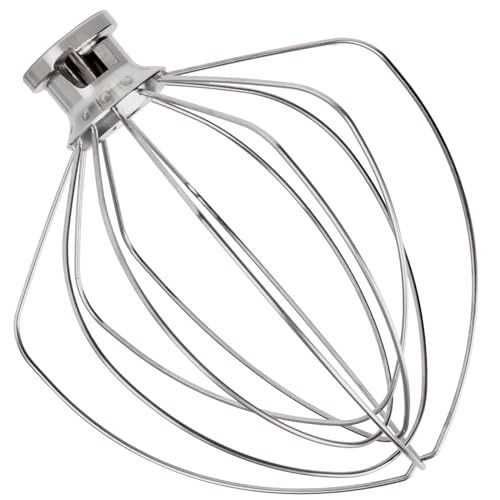 Wire Whip Stainless Steel for KitchenAid 6 Quart Bowl-Lift Stand Mixer, KN256WW 6-Wire Whisk Attachment, Balloon Whisk, Heavy Duty, Dishwasher Safe - size: 6 Quart