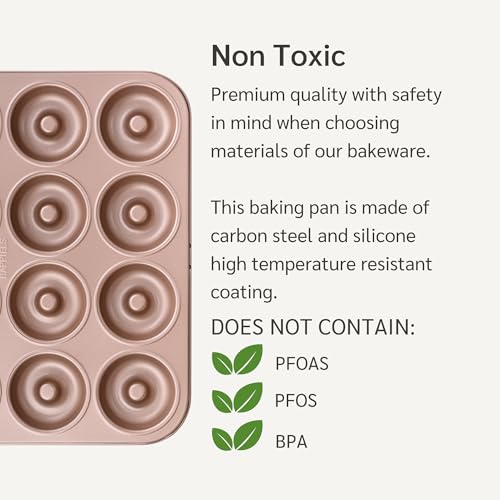 HAPPIELS 12 Well Donut Pan Nonstick, PFOA & BPA Free - style: Donut Pan
