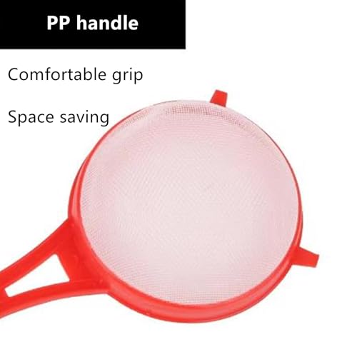 4 Pcs Flour Sifter for Baking, Flour Sieve Scoop Strainer, Manual Mesh Colander Baking Tool, Multifunctional Juice Filter with Long Handle, Random Colors