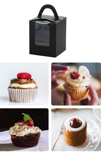 Hewnda 20Pack Single Cupcake Boxes,Portable Individual Cupcake Gift Boxes