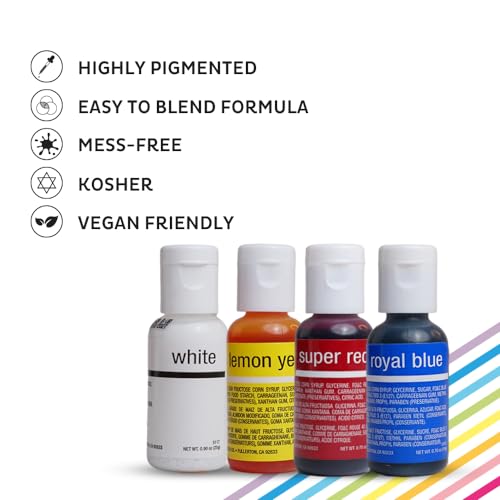 Chefmaster 4-Bottle Patriotic Liqua-Gel® Food Coloring