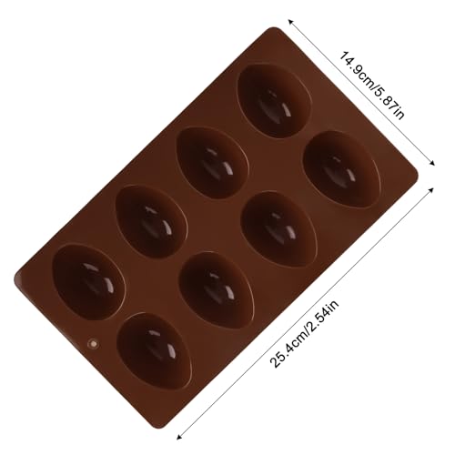 3Pcs 8-Cavity Easter Silicone Egg Molds, Egg Shaped Cake Pop Mold, Baking Supplies for Making Chocolate Jello Candy Dessert Muffin Mousse Pastry (Chocolate) - color: Chocolate