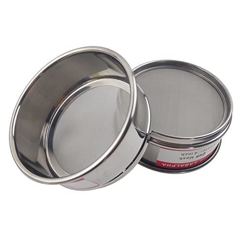 LABALPHA 400 Mesh Lab Sieves, Test Sieve #400 Mesh, 4'' Diameter, 304 Stainless Steel Wire Cloth (0.0385mm) - size: 400 mesh (0.0385mm)