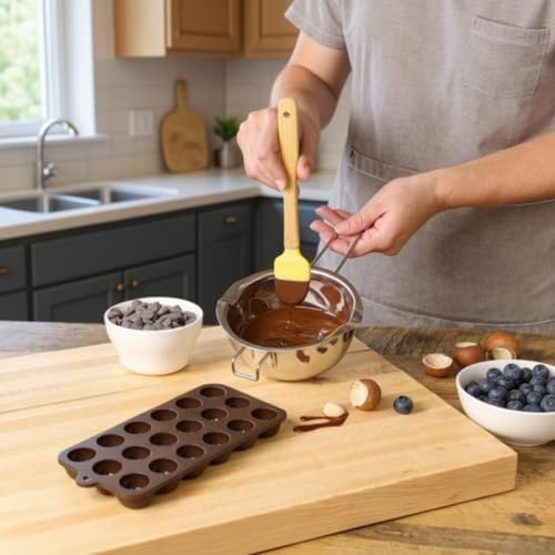 Mrs. Anderson’s Baking Chocolate Melting Pot with Pour Spouts, Heavyweight Stainless Steel, 2.5-Cup Capacity - style: Chocolate Melting Pot