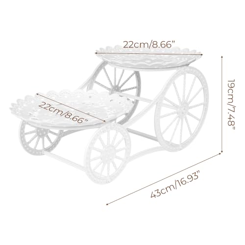 2 Tier Carriage Serving Tray, Cupcake Plate Holder, 2 Layer Display Stand