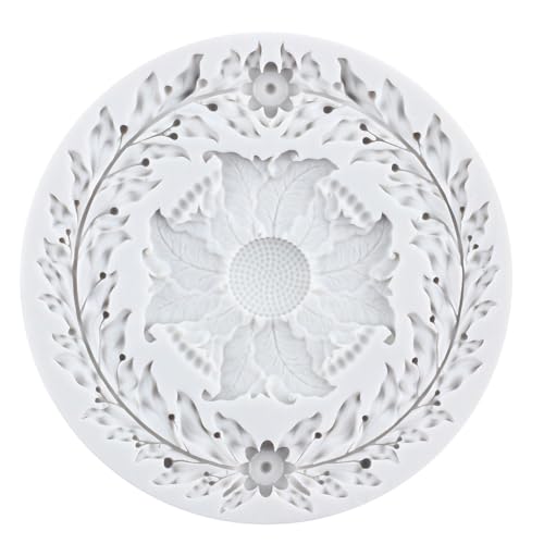 Lingzhi Baroque Fondant Molds Relief Flower Lace Silicone Mold - color: Style M