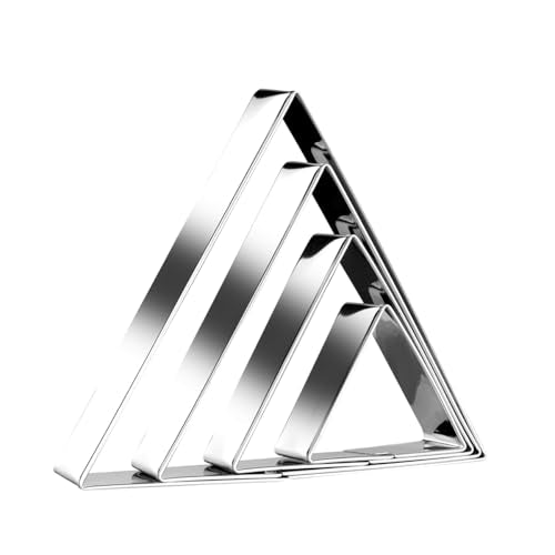 Equilateral Triangle Cookie Cutter Set Large Stainless Steel Geometric Frame Plaque Cookie Cutters Shapes Molds - 1 Inch Depth (4 Sizes) - color: Triangle-60 Degree