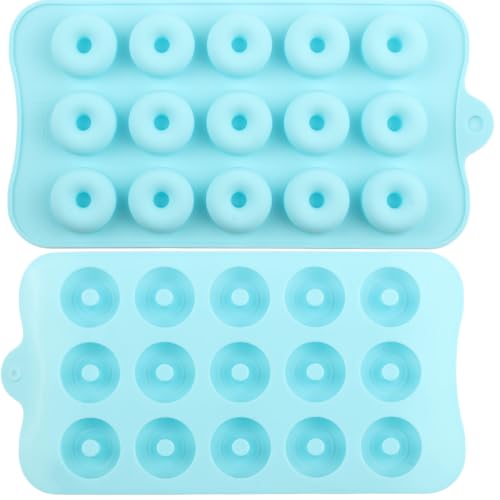 15 Cavity Donut Silicone Candy Molds Set Of 2