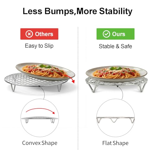 GSlife Round Cooling Rack - 6 Inch Stainless Steel Steamer Rack for Pot - size: 6 Inch