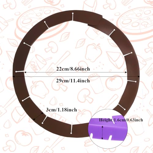 Adjustable Pie Crust Shield, Silicone Pie Crust Protector for Baking, Pie Ring Pie Crust Cover Tools, Fits 8-11.4 Inch Pies Pizza (Brown) - color: Brown