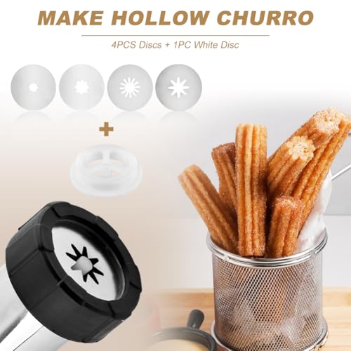 3-in-1 Churro Maker Kit, Stainless Steel Cookie Press Gun