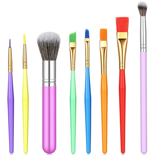 8 PCS Cake Candy Decorating Brushes, Cake Baking Brush Food Paint Brush Food Fondant Tools Sugar Cookie Decorating Supplies with Fondants Paste Tool for Christmas Biscuit Cakes Fondant Decor