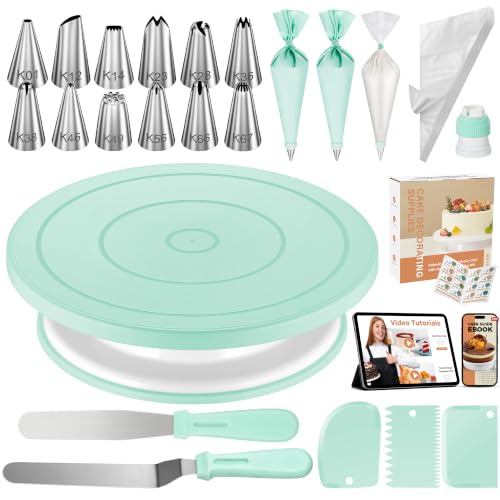 Kootek 71 Cake Decorating Kit Baking Supplies Tools for Beginners & Pros - color: Green